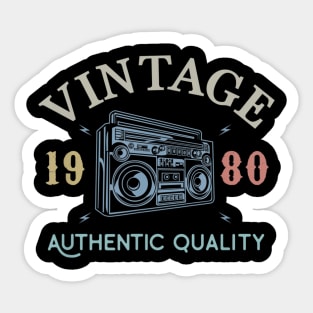 39 Years Old 1980 Vintage 39th Birthday Anniversary Gift Sticker